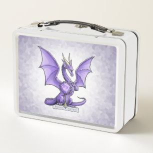 February Birthstone Dragon - Amethyst Metal Lunch Box