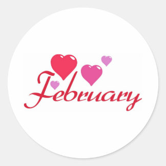 February Classic Round Sticker