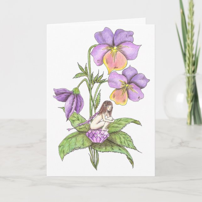 February Fairy Birthday Card (Front)