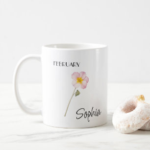 February Flower Personalised Coffee Mug