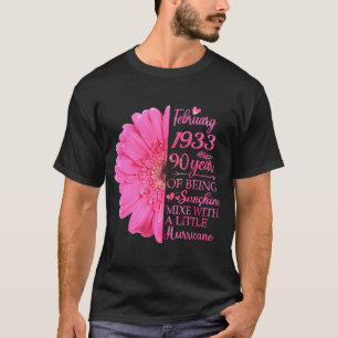 February Girl 1933 T 90 Years Old 90th Birthday T-Shirt