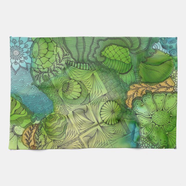 February Green Kitchen Towel (Horizontal)