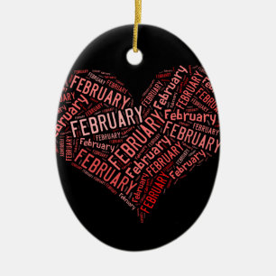 February Heart Ceramic Tree Decoration