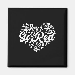 February Heart Disease Awareness Month Red Heart A Magnet