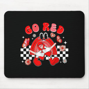 February Heart Disease Awareness Month Red Heart B Mouse Mat