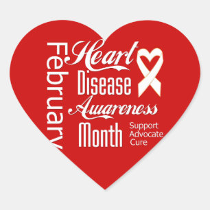 February Heart Disease Awareness Month Support Heart Sticker