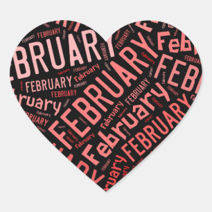 February Heart Heart Sticker