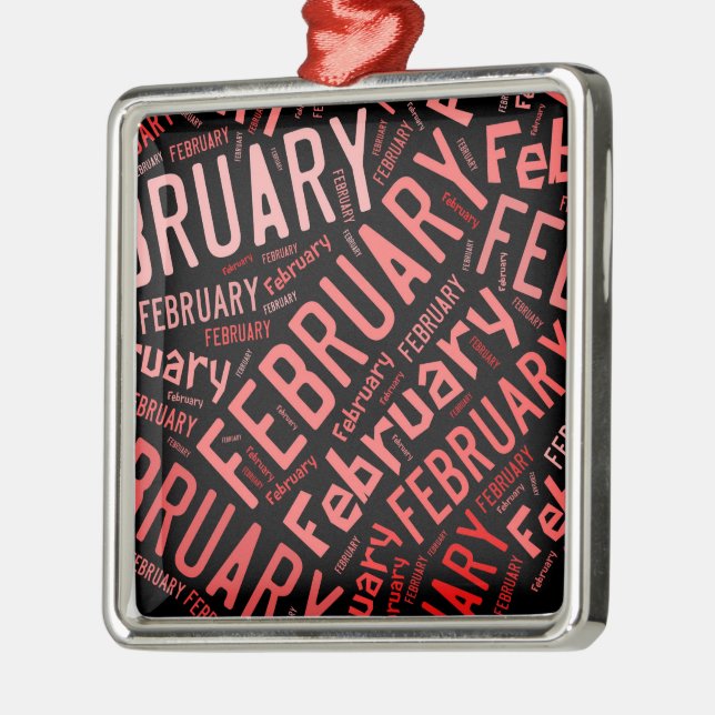 February Heart Metal Tree Decoration (Left)