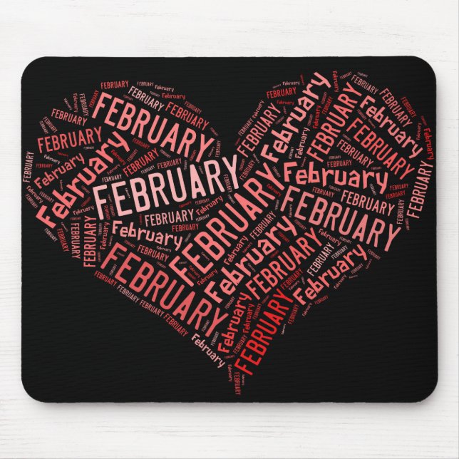 February Heart Mouse Mat (Front)