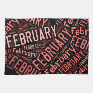 February Heart Tea Towel