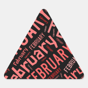 February Heart Triangle Sticker