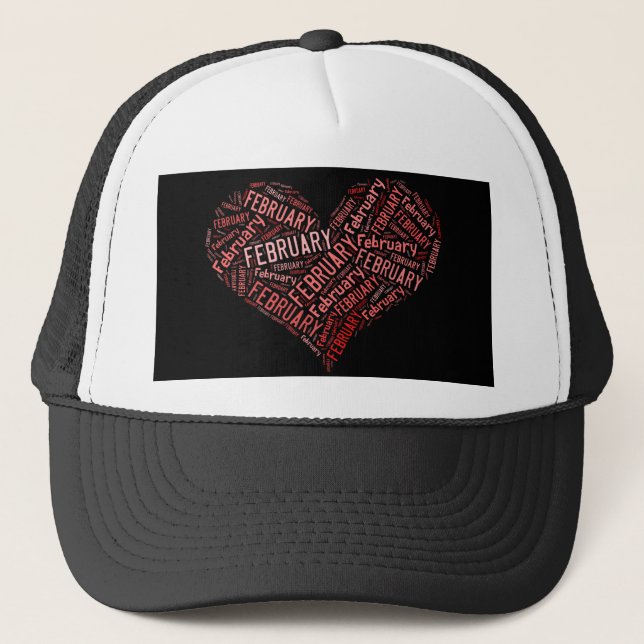 February Heart Trucker Hat (Front)