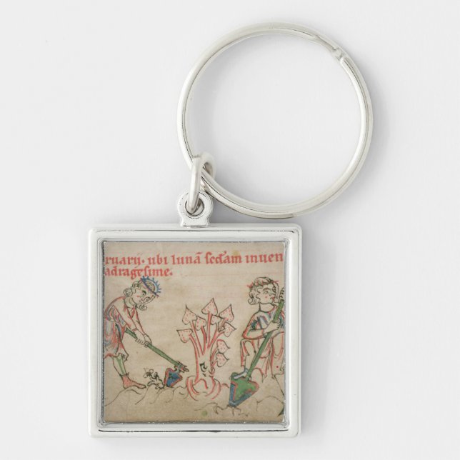 February: hoeing key ring (Front)