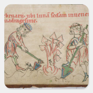 February: hoeing square sticker