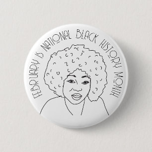 February is National Black History Month  6 Cm Round Badge
