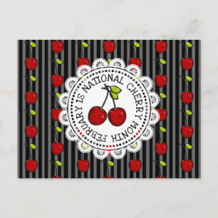 February is National Cherry Month Postcard