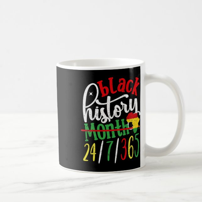 February Is Our Strength Black History Month Afro- Coffee Mug (Right)