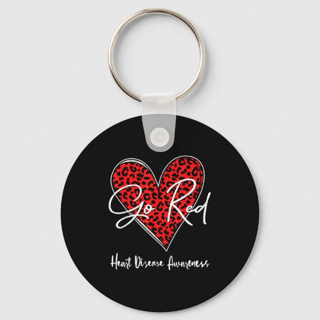 February Is Red Heart Health Heart Disease Awarene Key Ring (Front)