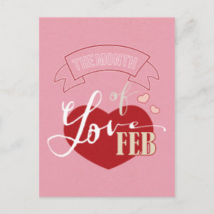 February - Month of love Postcard