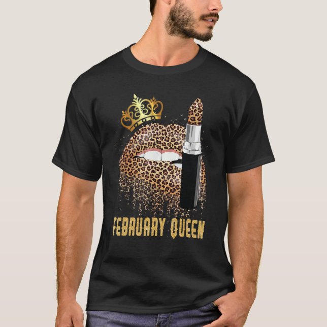 February Queen Leopard Lips Shirt February (Front)