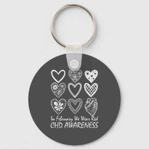 February Red Heart Health Heart Survivor Design Key Ring