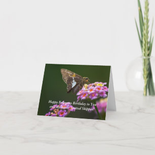 February Silver Spotted Skipper Birthday Card