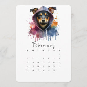 February Stand-Alone Calendar Dog Splash Art Menu