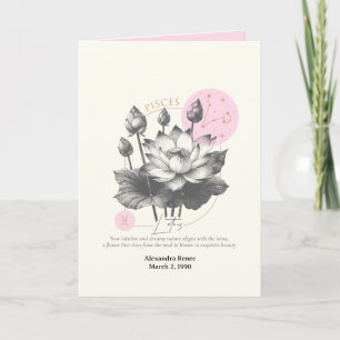 February to March Birth Flower Custom Birthday Card