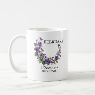 February Violet Birth Flower Coffee Mug