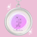 February Violet Birth Flower Necklace Personalised<br><div class="desc">Embrace the elegance and grace of February's birth flower with our "Personalised Violet Birth Flower Necklace". Each delicate charm is designed with a beautifully detailed violet, symbolically nestled within a subtle lavender-hued circle, representing purity, love, and affection. Below the bloom, the recipient's name is artfully inscribed in an exquisite font,...</div>