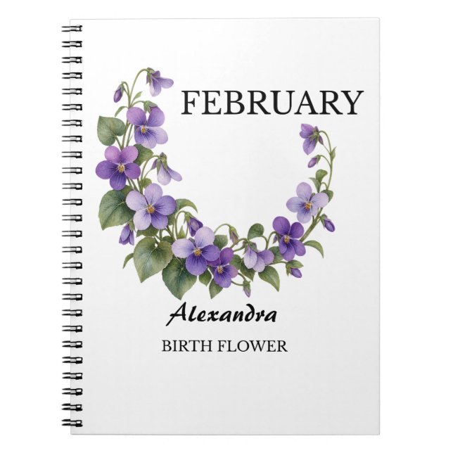 February Violet Birth Flower Notebook (Front)