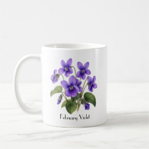 February Violet Flowers Coffee Mug