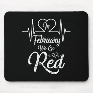 February We Go Red American Heart Disease Awarenes Mouse Mat