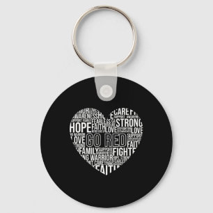 February We Wear Men Women Kids - Heart Disease Aw Key Ring