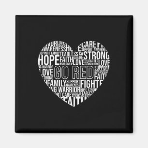 February We Wear Men Women Kids - Heart Disease Aw Magnet