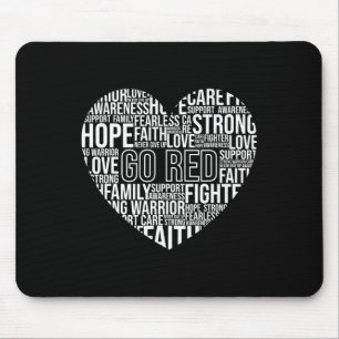 February We Wear Men Women Kids - Heart Disease Aw Mouse Mat