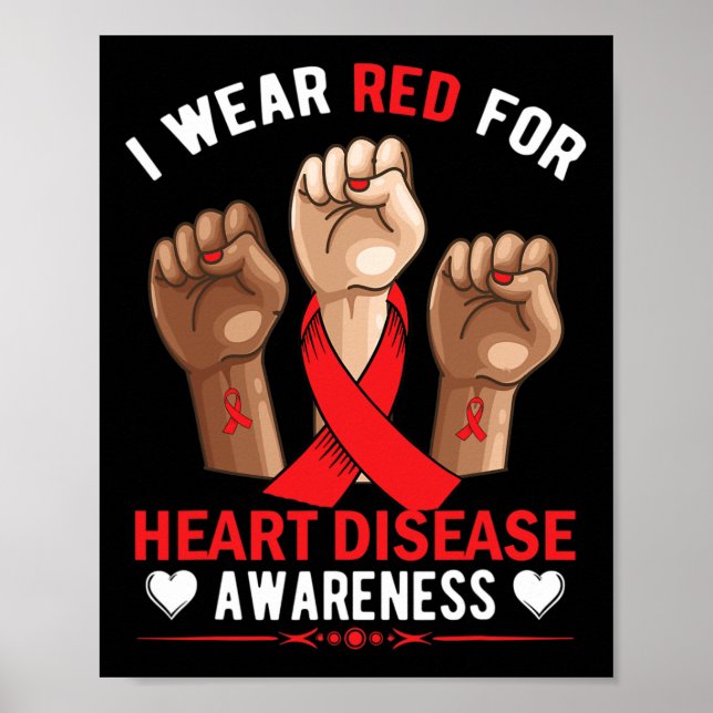 February We Wear Red Heart Disease Awareness Ameri Poster (Front)