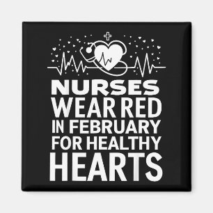 February We Wear Red Heart Disease Awareness Cardi Magnet