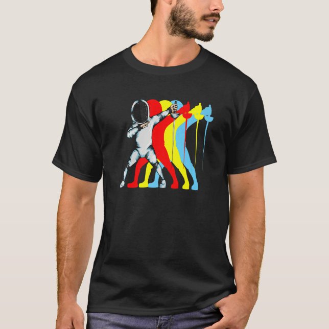 Fechtkunste Dabbing Epee Duel Fecht Fan Fechtkunst T-Shirt (Front)