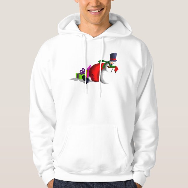 Fed Up Frosty Men's Basic Hooded Sweatshirt (Front)
