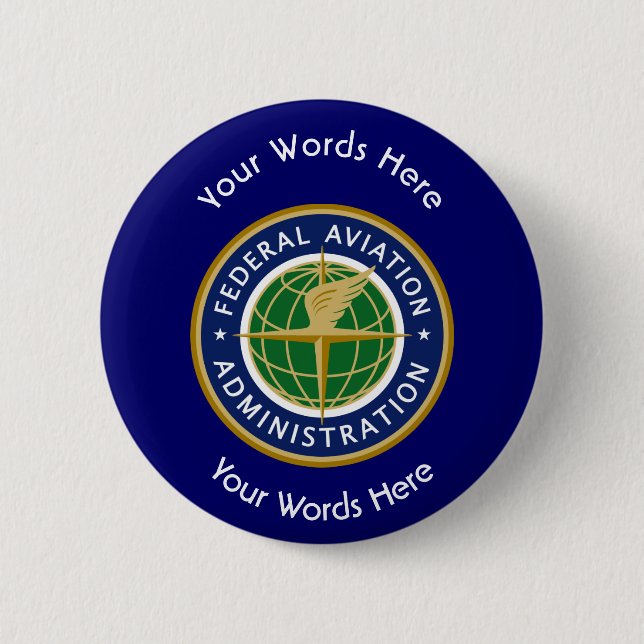 Federal Aviation Administration Shield 6 Cm Round Badge (Front)