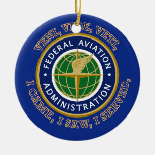 Federal Aviation Administration Shield Ceramic Tree Decoration