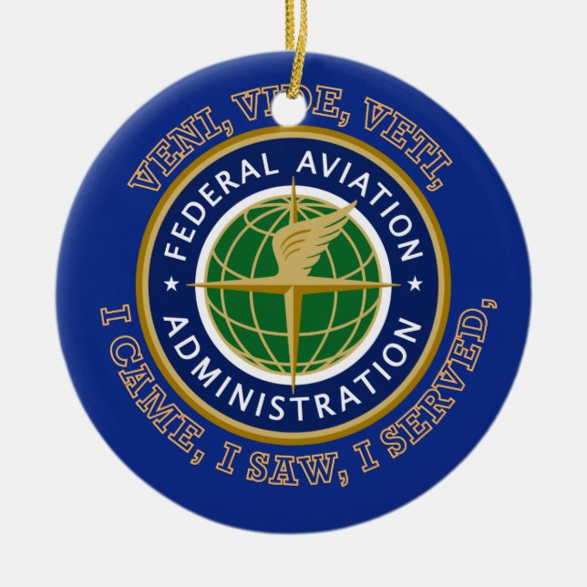 Federal Aviation Administration Shield Ceramic Tree Decoration (Front)