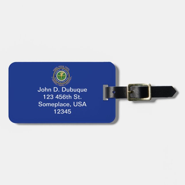 Federal Aviation Administration Shield Luggage Tag (Front Horizontal)