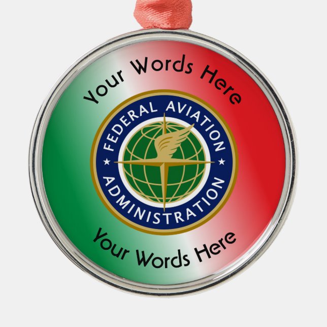 Federal Aviation Administration Shield Metal Tree Decoration (Front)