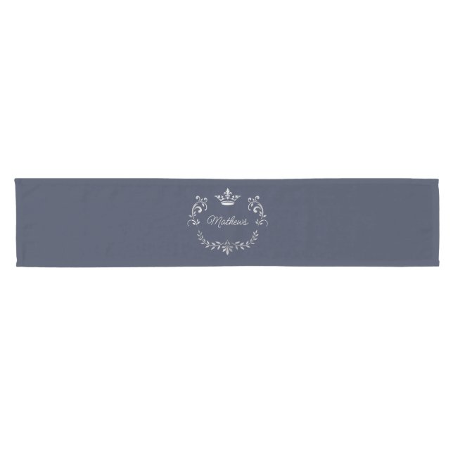 Federal Blue Crown Crest Personalised Short Table Runner (Horizontal)