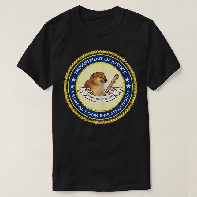 Federal Bonk Investigations  Cheems Doge Meme  T-Shirt (Design Front)