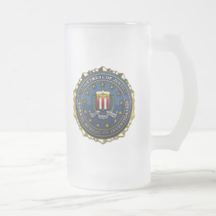 Federal Bureau of Investigation Frosted Glass Beer Mug