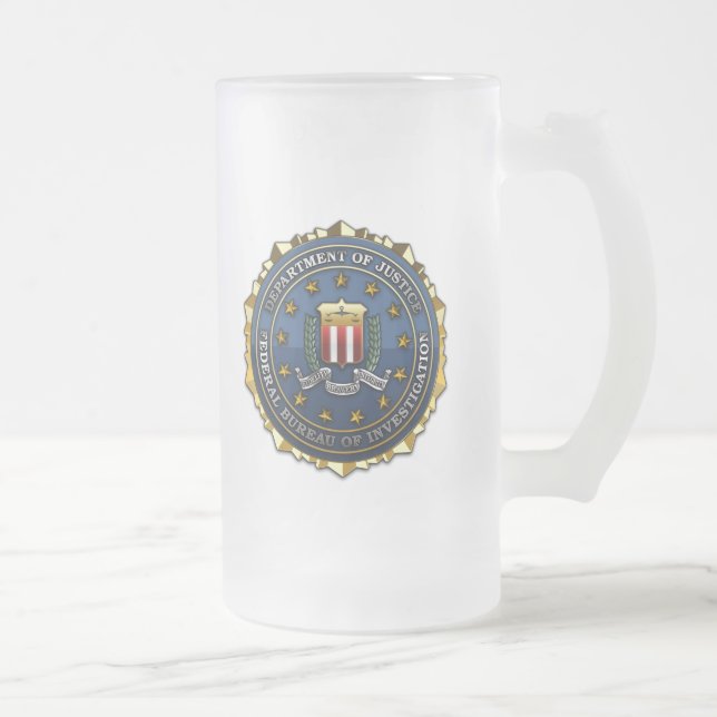 Federal Bureau of Investigation Frosted Glass Beer Mug (Right)