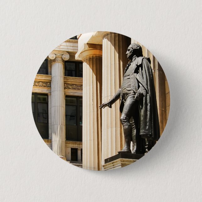 Federal Hall, NYC 6 Cm Round Badge (Front)